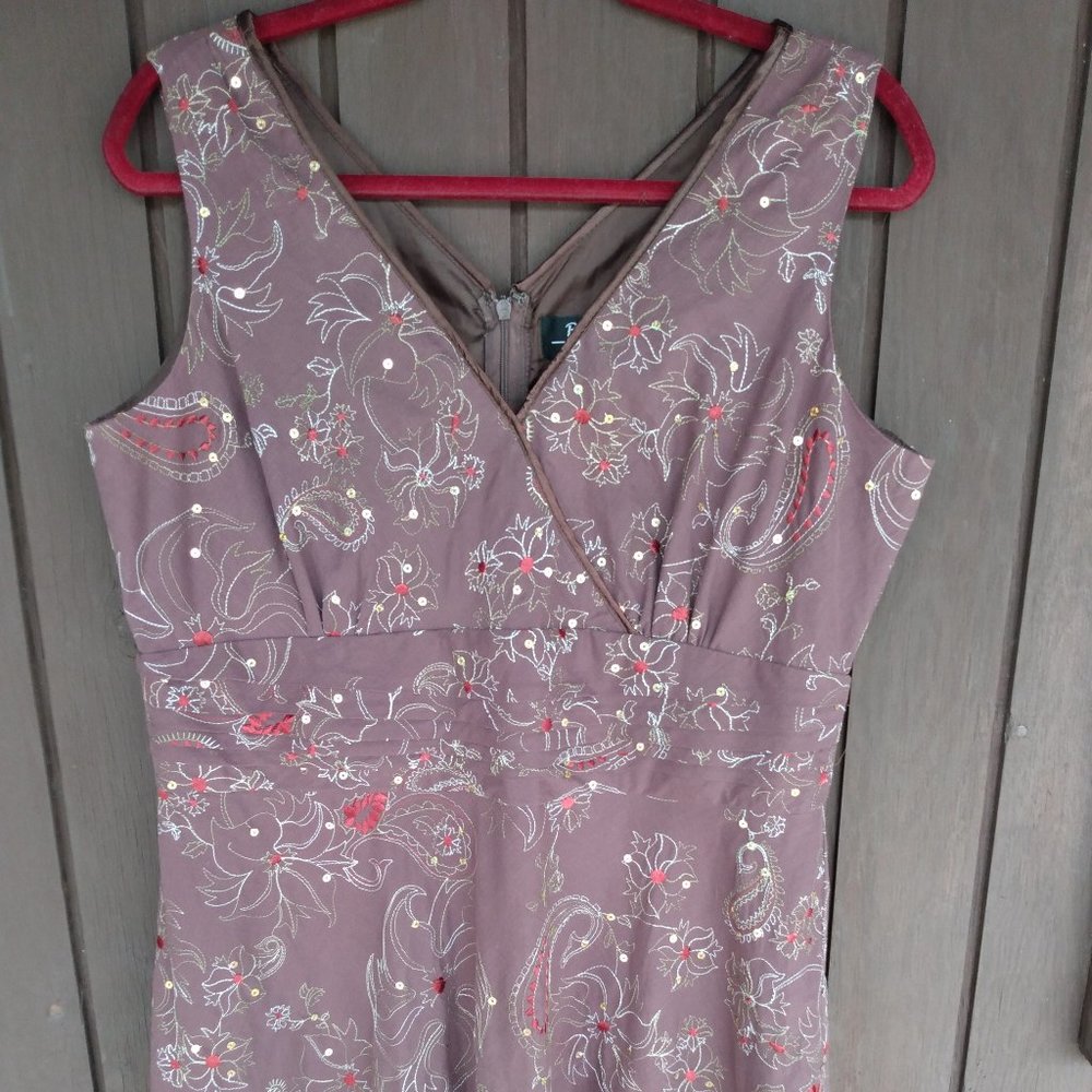 🌎RB Collection || Embroidered Brown Dress